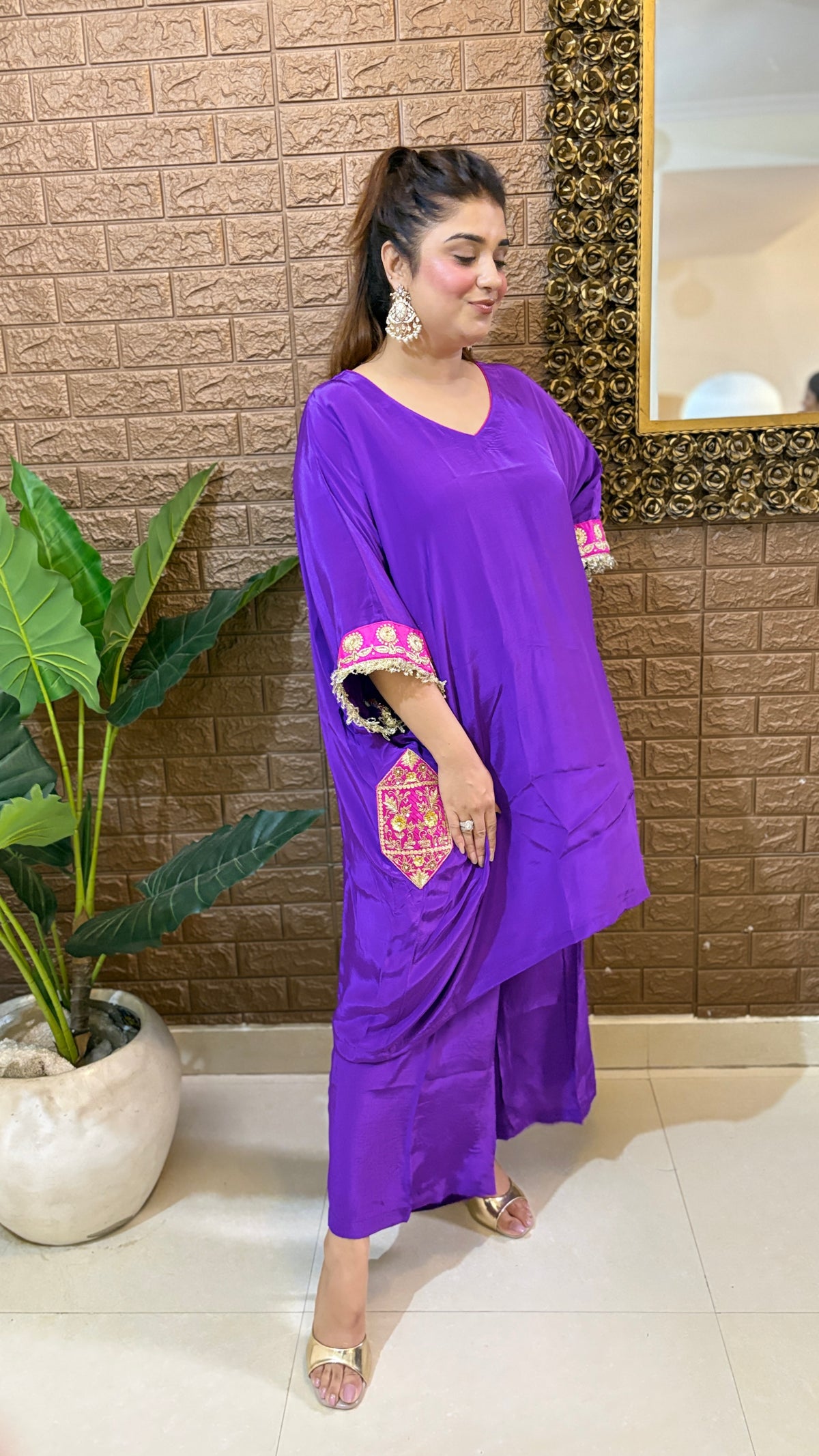 kaftan style short kurti pant