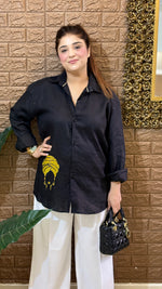 Linen hand painted shirt