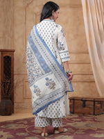 A-Line Kurta With Palazzos & Dupatta