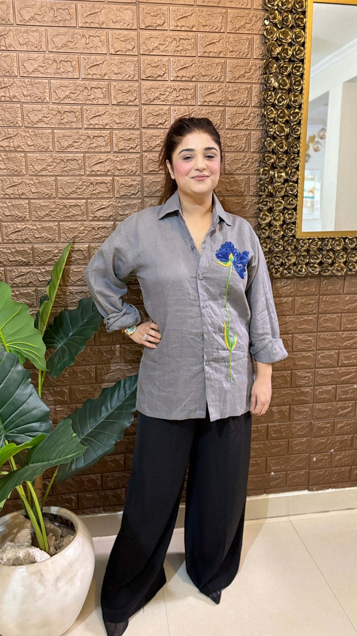 Linen Hand Painted Shirt