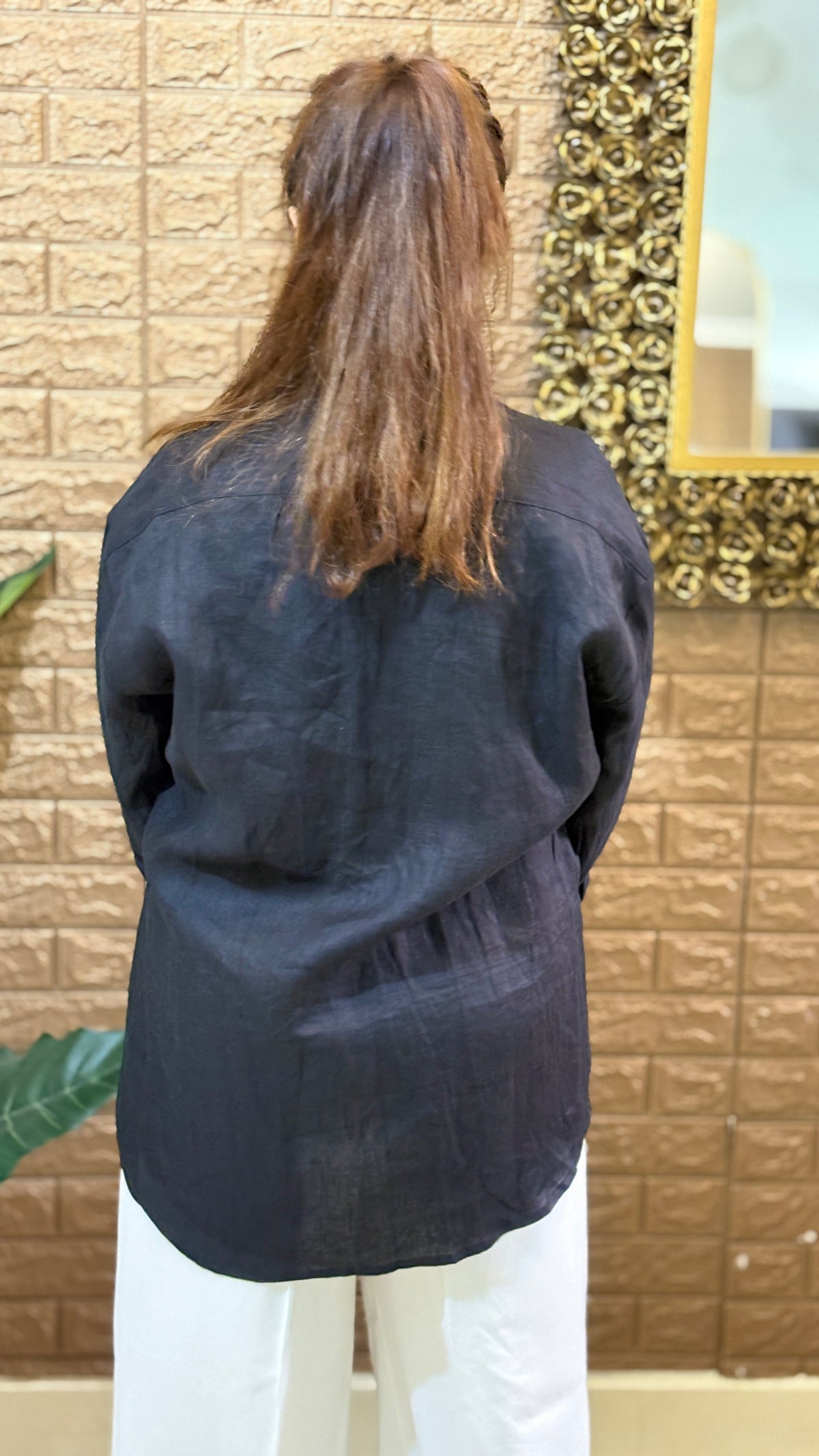 Linen hand painted shirt